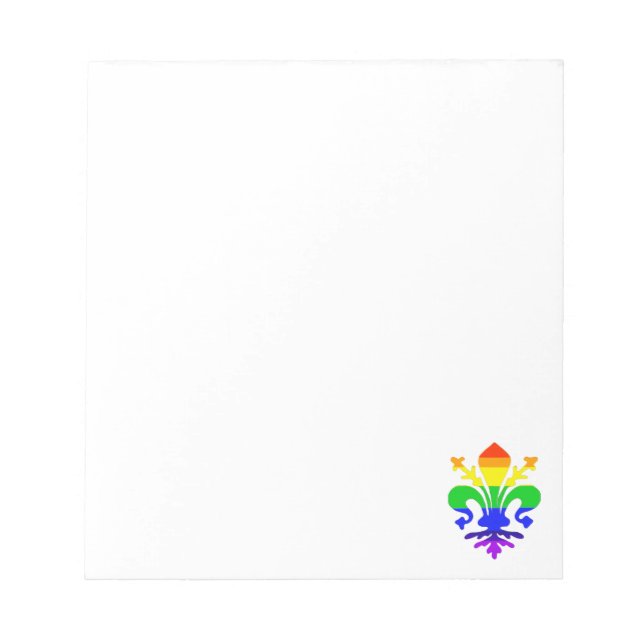 Stylised Rainbow Fleur de Lis Custom Notepad (Front)