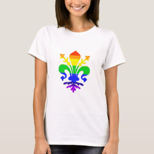 Stylised Rainbow Fleur de Lis T-Shirt