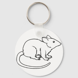 Stylised rat illustration key ring