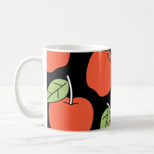 Stylised Red Apples: Bright Pattern Coffee Mug
