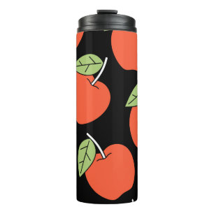 Stylised Red Apples: Bright Pattern Thermal Tumbler