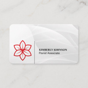 Stylised Red Flower Logo Business Card