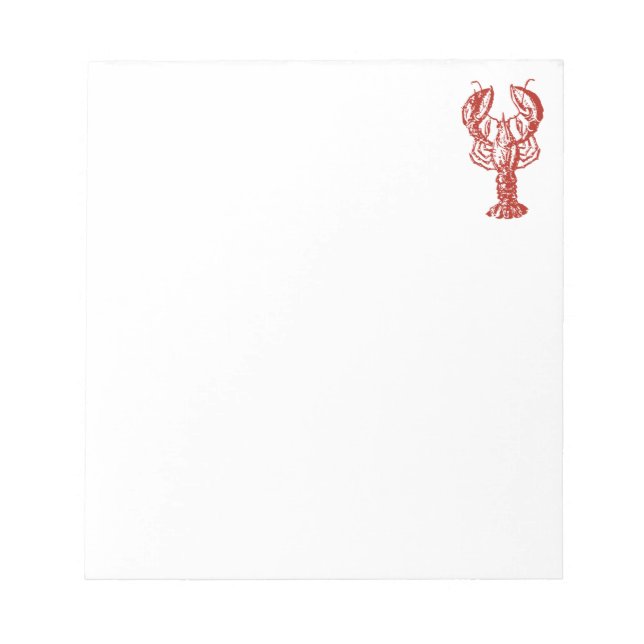 Stylised Red Lobster Notepad (Front)