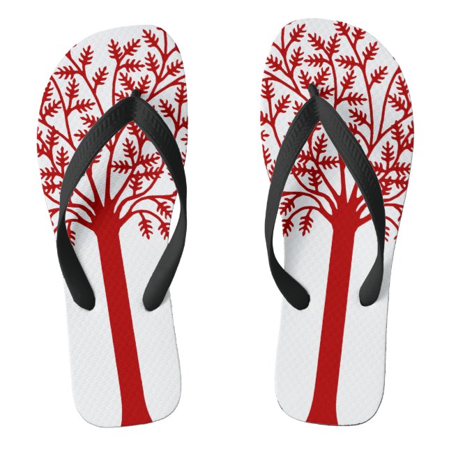 Stylised Red Tree Thongs (Footbed)