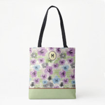 Stylised Retro Floral Custom Tote Bag