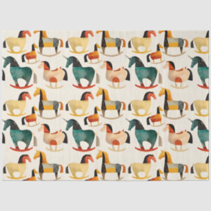 Stylised rocking horses tissue paper