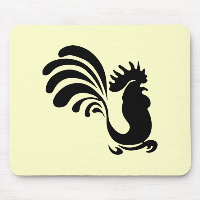 Stylised Rooster Mouse Pad (Front)