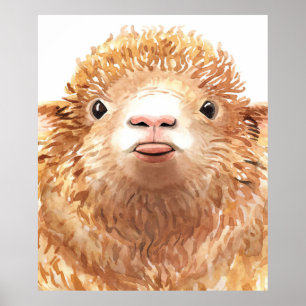 Stylised Sheep Lovers Gitfs For Child Poster