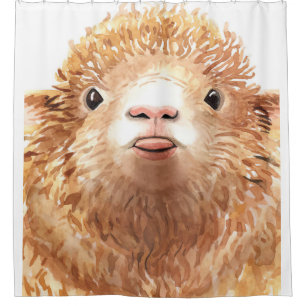 Stylised Sheep Lovers   Gitfs For Child Shower Curtain