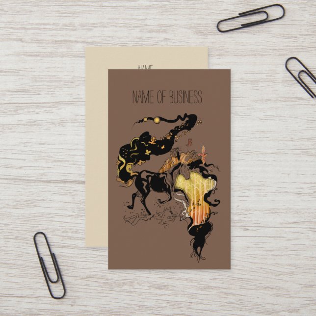 Stylised Silhouette Horse Business Card (Front/Back In Situ)