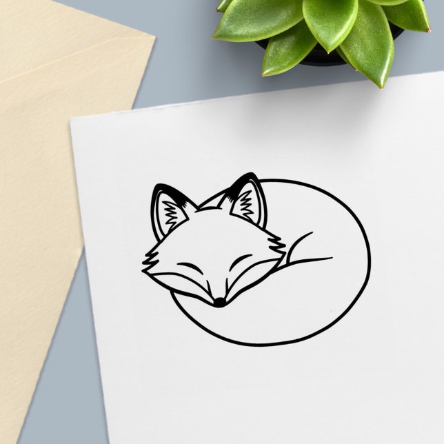 Stylised Sleeping Fox Self-inking Stamp (Creator Uploaded)
