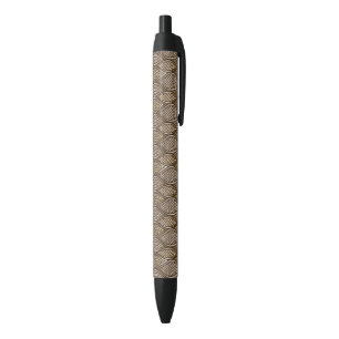 Stylised snake skin black ink pen