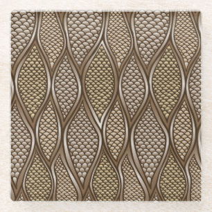 Stylised snake skin glass coaster