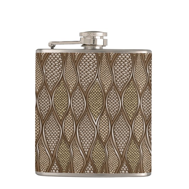 Stylised snake skin hip flask (Front)