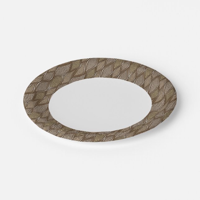 Stylised snake skin paper plate (Angled)