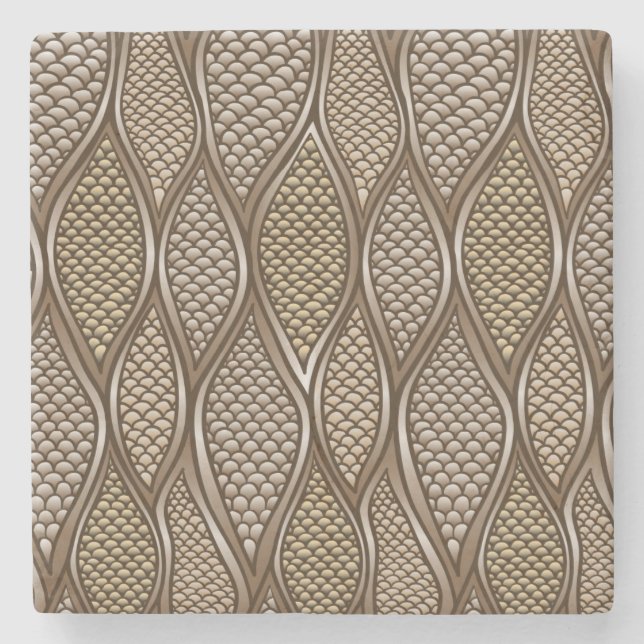 Stylised snake skin stone coaster (Front)