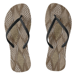 Stylised snake skin thongs