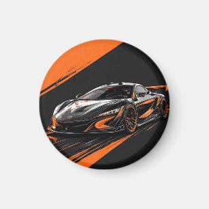 Stylised Sports Car Magnet