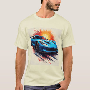 Stylised Sports Car With Dynamic Brushstrokes T-Shirt