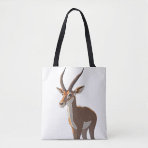 Stylised Springbok Antelope Full Body Illustration Tote Bag