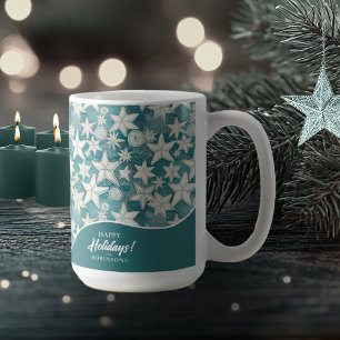 Stylised Starfish & Sand Dollars Pattern#25 ID1009 Coffee Mug