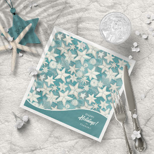 Stylised Starfish & Sand Dollars Pattern#25 ID1009 Napkin