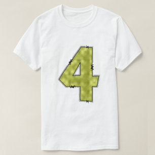 Stylised Stitched Number 4 Graphic T‑Shirt T-Shirt