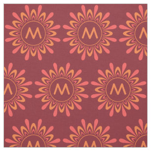 Stylised Sun /Flower Pattern custom & colour fabri Fabric