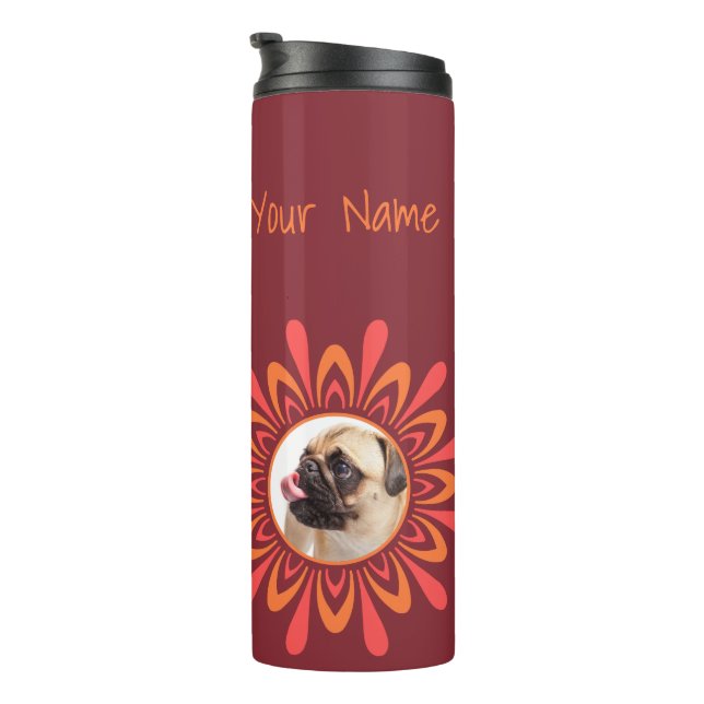 Stylised Sun Pattern custom photos & text tumbler (Rotated Right)