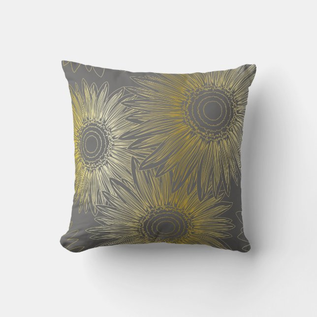 Stylised  sunflowers cushion (Front)