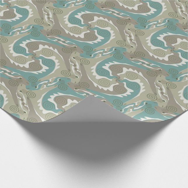 Stylised Swirling Hares Tesselation 4 Wrapping P Wrapping Paper (Corner)