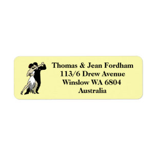 Stylised Tango Dancers Return Address Label