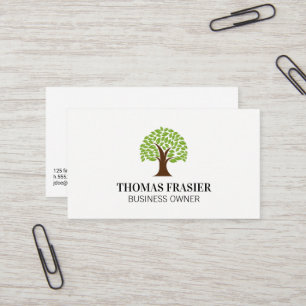 Stylised Tree and Leaves Landscaper Business Card