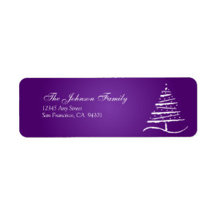 Stylised Tree Holiday Address Labels (purple)