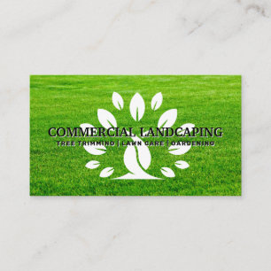 Stylised Tree Logo Cut Grass Business Card