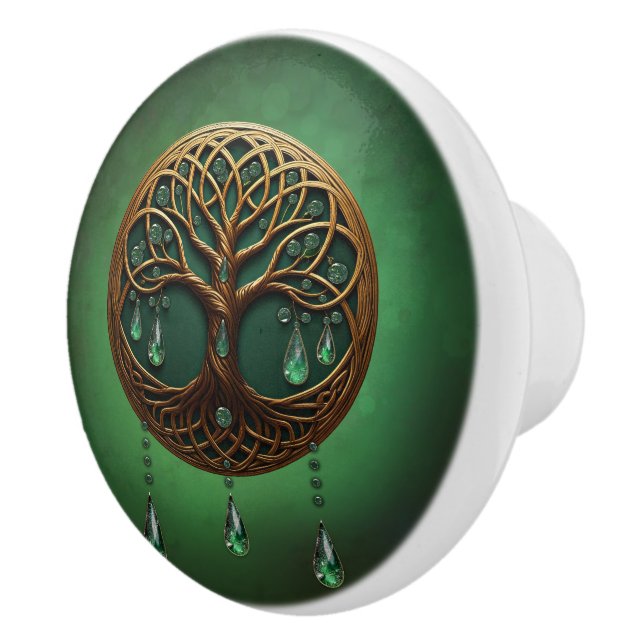 Stylised tree of life ceramic knob (Right)