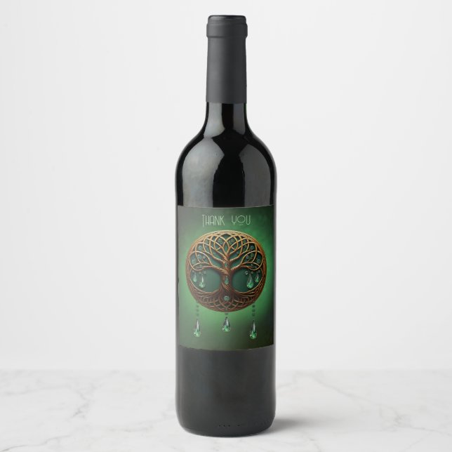 Stylised tree of life  wine label (Front)