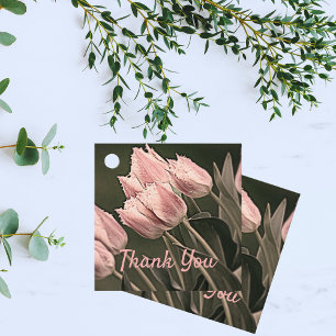 Stylised Tulips Thank You Favour Tags