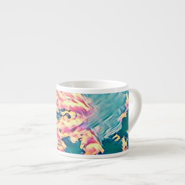 Stylised Turquoise Sky Espresso Mug (Front Right)