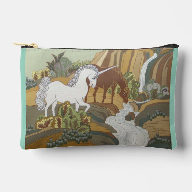 Stylised Unicorn and Horse Accessory Pouch (Front)