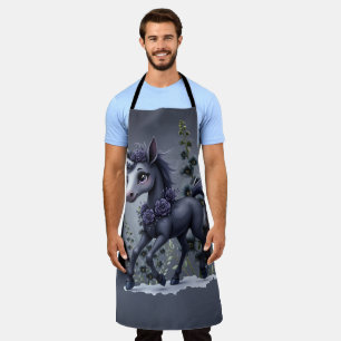 Stylised unicorn in floral splendour. apron