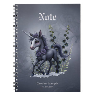 Stylised unicorn in floral splendour notebook