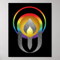 Stylised Unitarian Universalism flaming chalice 
