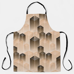 stylised urban landscape seamless pattern in sepia apron