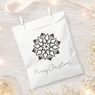 Stylised Vintage Merry Christmas Snowflake Favour Bag
