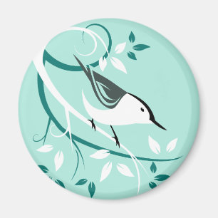 Stylised White Breasted Nuthatch Magnet