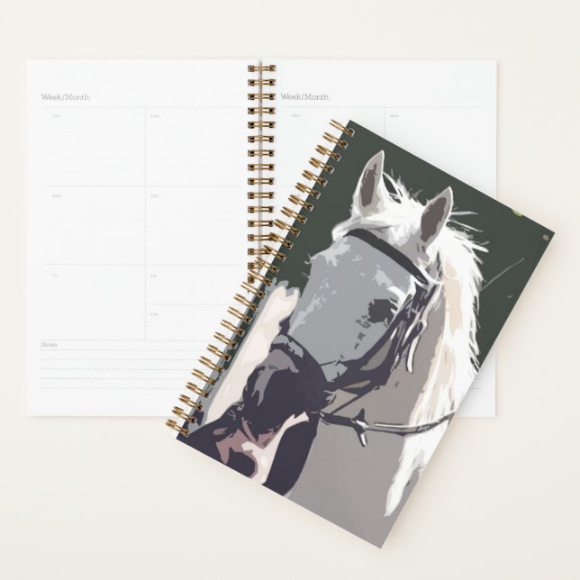 Stylised White Horse Head Sketch Planner (Display)