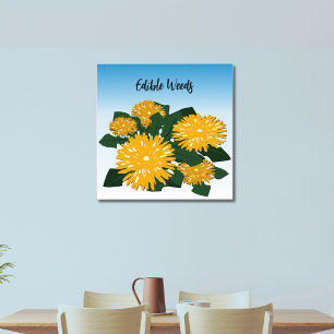 Stylised Wildflower Yellow Dandelion Edible Weeds Poster