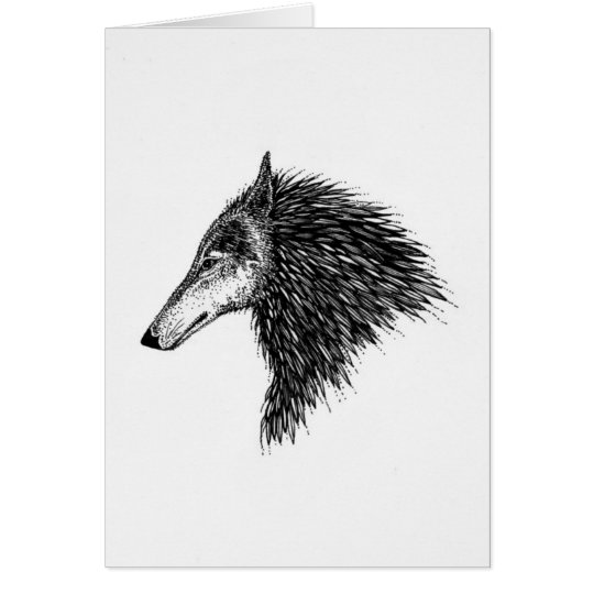 Stylised Wolf Card