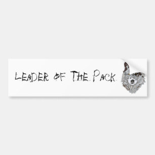 Stylised Wolf Head Bumper Sticker